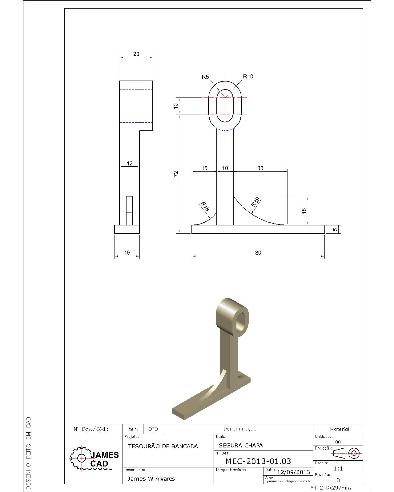 JamesCAD - desenhos mecânicos, civil, mobiliário, pré-moldados e