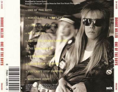 DONNIE MILLER - One Of The Boys (1989)  back cover