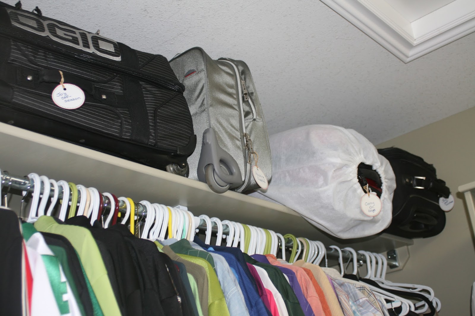 Organizing Our Family Home Using suitcases as storage