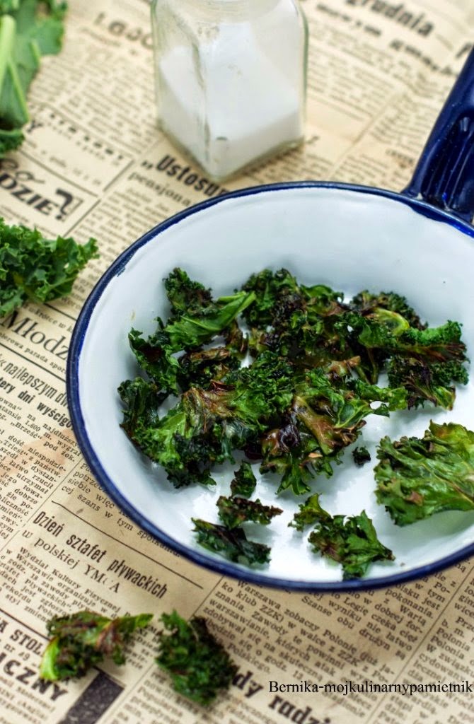 Chipsy z jarmużu z patelni Bernika mój kulinarny pamiętnik