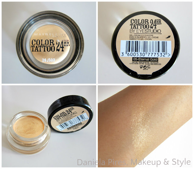 maybelline color tattoo, eternal gold, cream eyeshadow, makeup, maquilhagem olhos