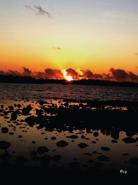 Sunset at the Northern Coast of Mauritius from a Secret Island