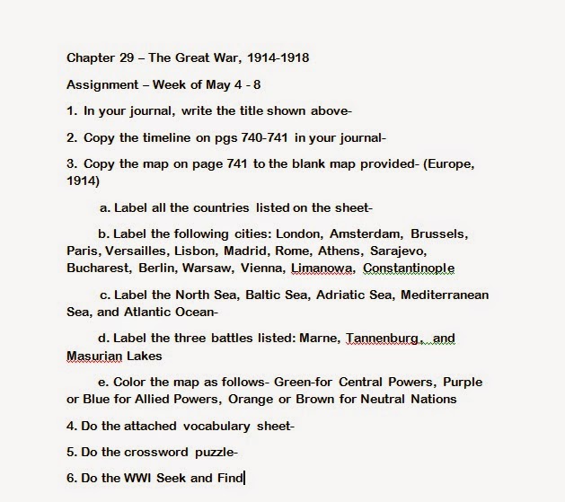 World History Ch 29 Wwi