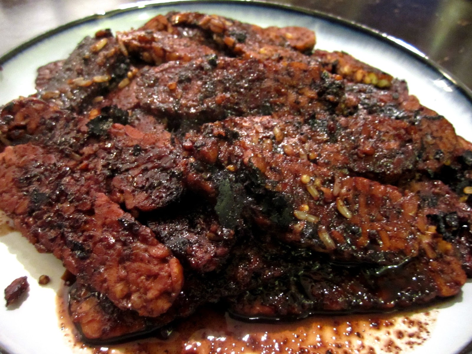 The Kosher Chef Tangy Tempeh in a Red Wine Balsamic Reduction