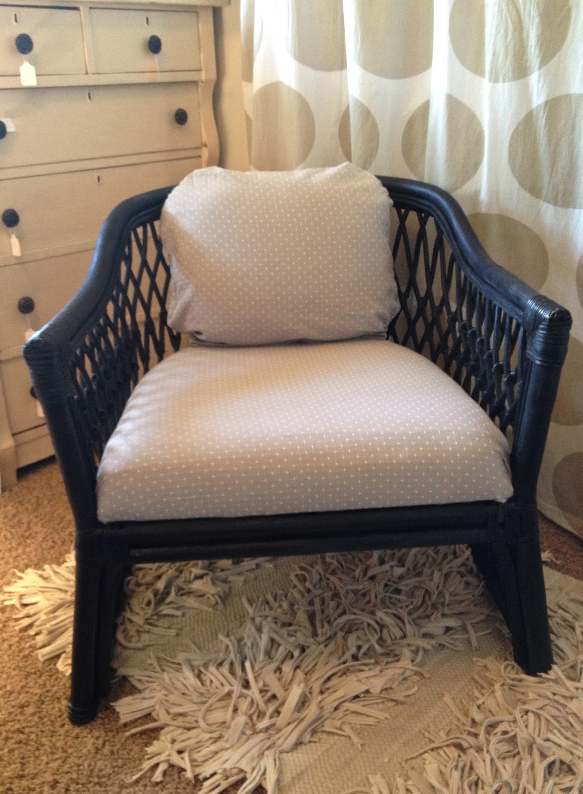 Black Wicker Chair before and after Ivy & Co.