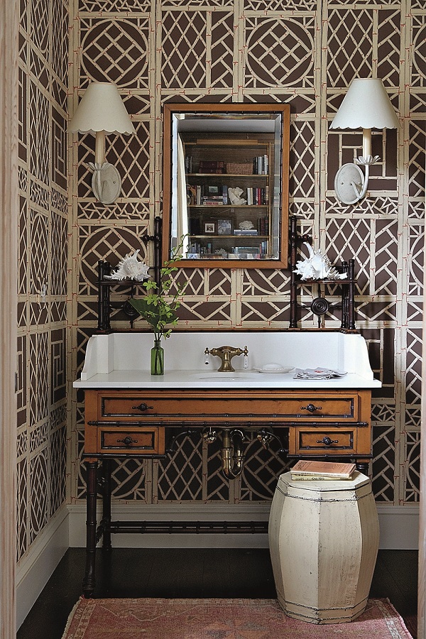 Powder Room With Ballard Design Mirror Powder Room With Ballard Design Mirror