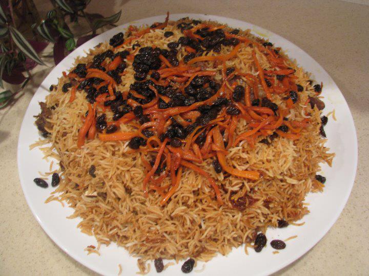 AFGHAN COOK BOOK Kabuli Pulao Afghani Rice (Rice Pilaf with Meat