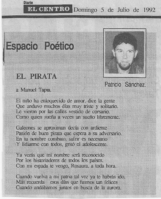 El Pirata, Patricio Sanchez-Rojas, Diario El Centro, Talca, Chile, 1992.