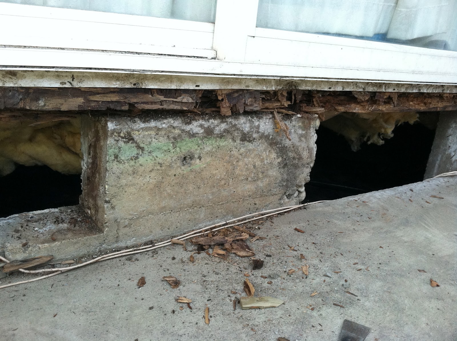 Consider It Done Construction Dry Rot Damage Under Sliding Glass Door
