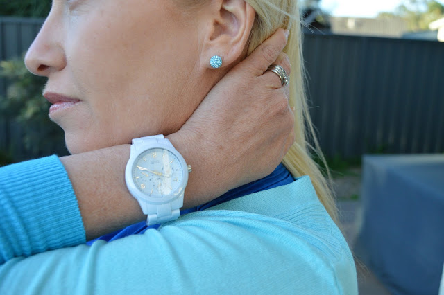 Sydney Fashion Hunter The Wednesday Pants #47 - Azure Ombre - Guess watch & Envy Earrings