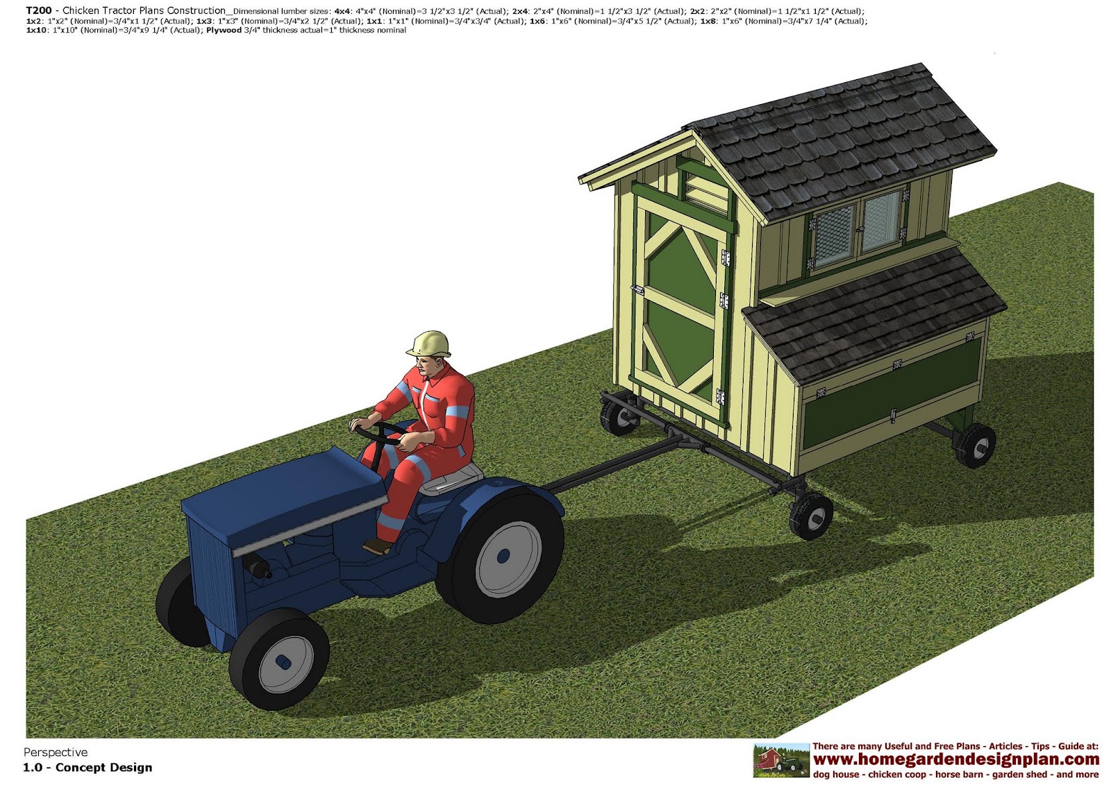 home garden plans: T200 - Chicken Tractor Plans Construction - Chicken 