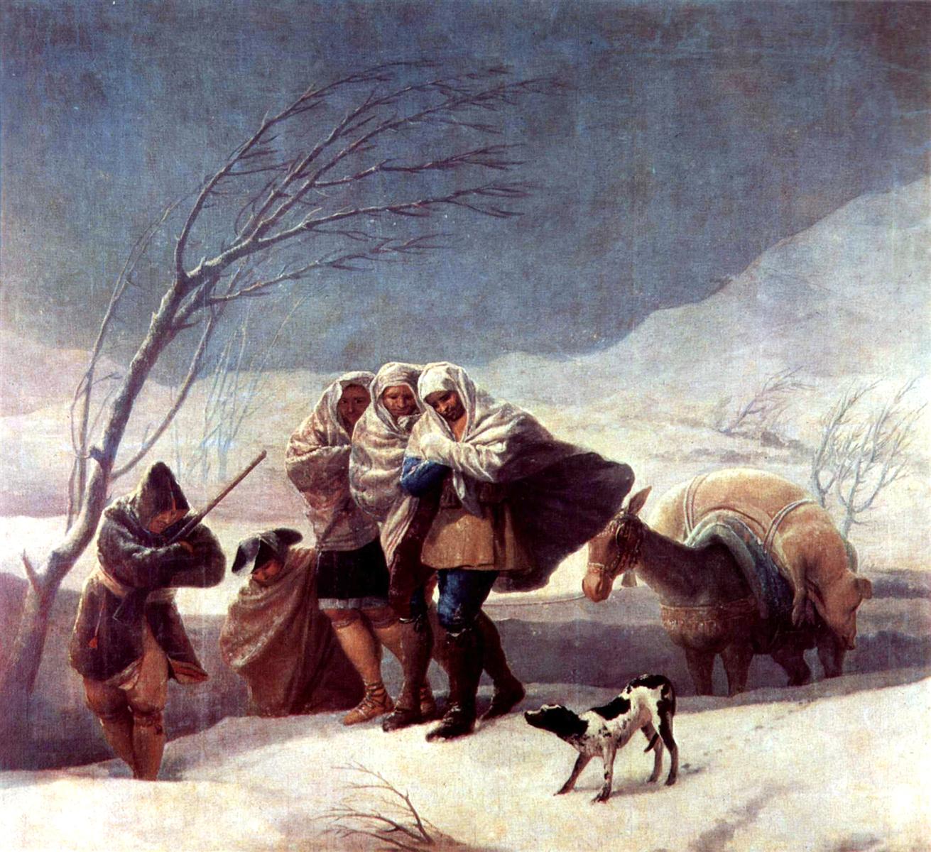 Francisco  Goya  the snowstorm winter 