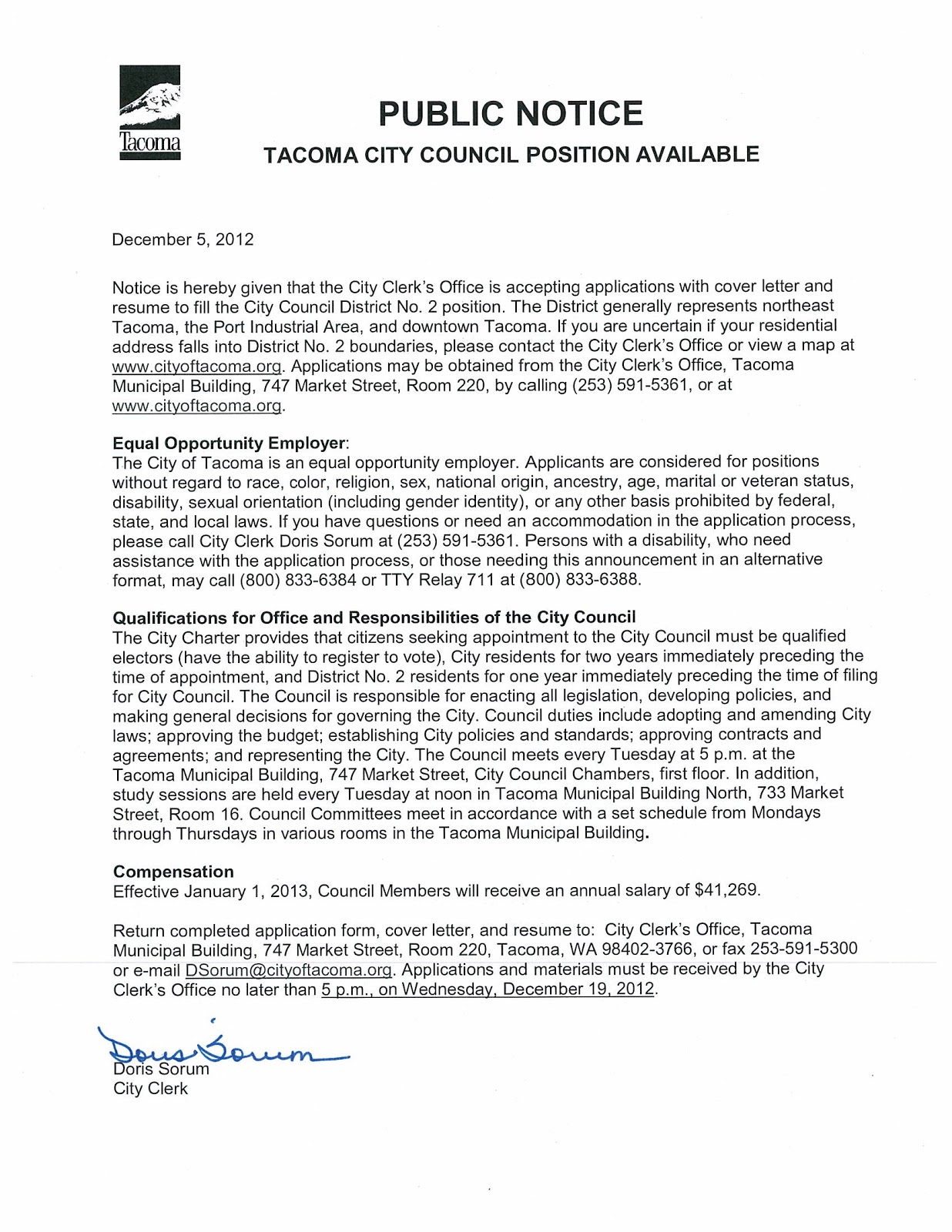 the live wire tacoma council position open for appointment citi cover letter