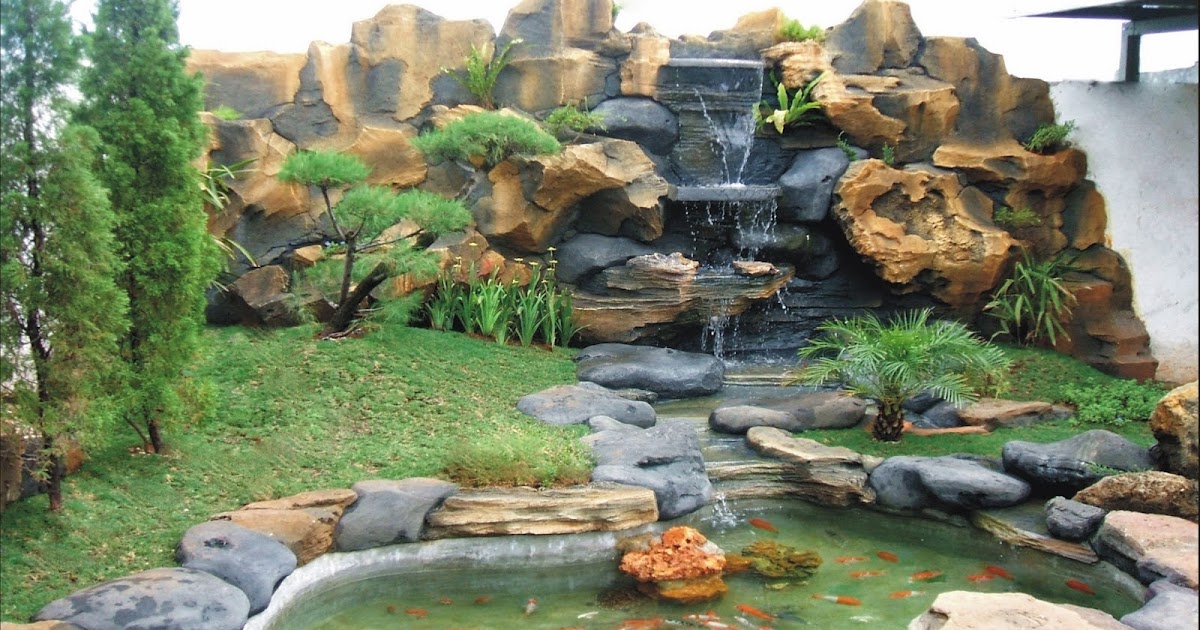 PIRDOT Contoh Relief Tebing Air Terjun Kolam Hias Alami