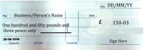 Cheque number uk picture