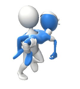 running with injured person Animation