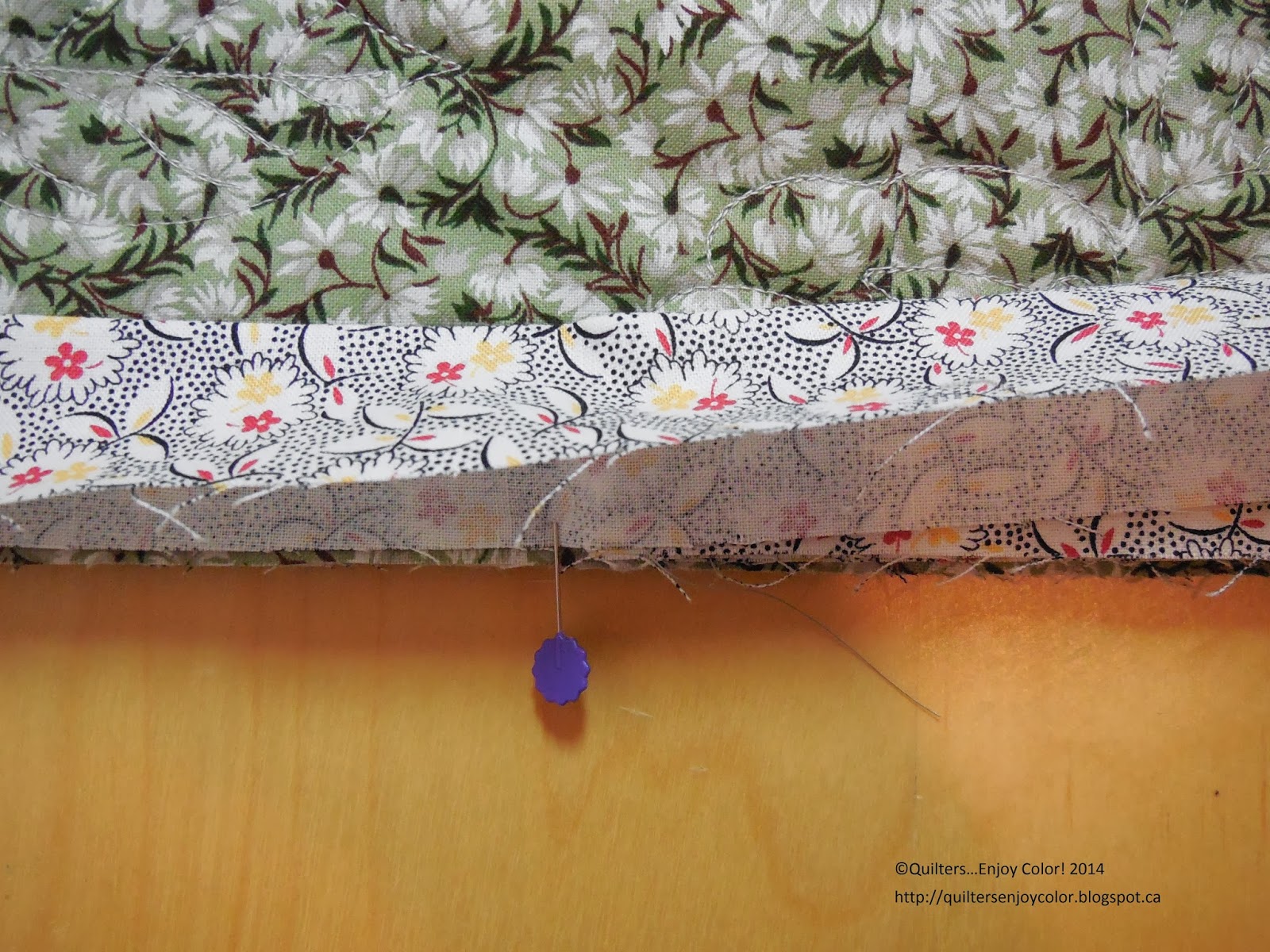 QUILTERS...ENJOY COLOR! How To Join a Quilt Binding My 3Pin Method