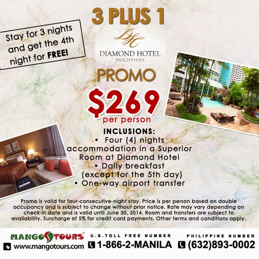 Mango Tours Diamond Hotel Philippines Promo Package http://mangotours.com/