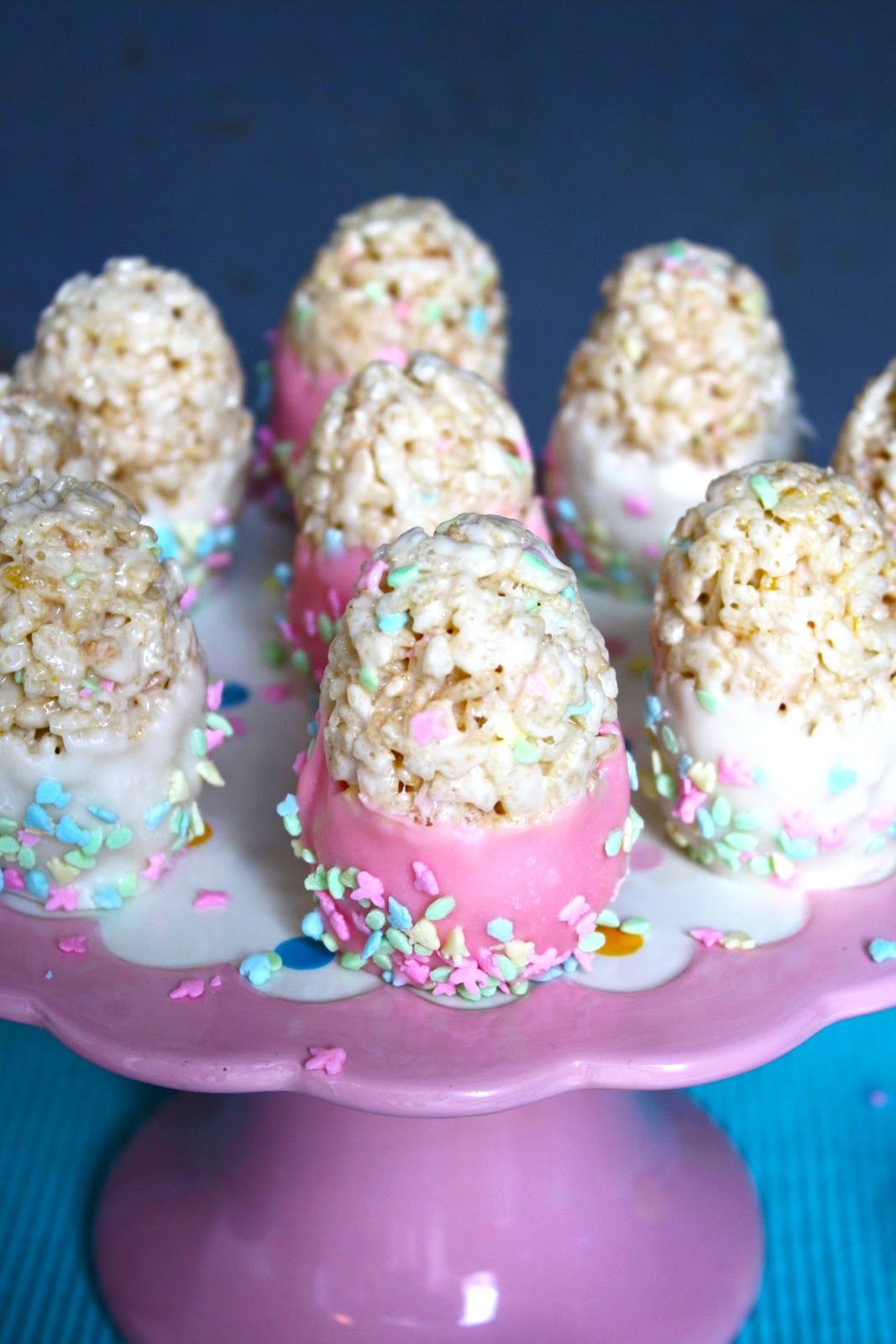 Chocolate Therapy Chocolate Dipped Easter Egg Rice Krispie Treats