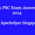 <center>KERALA PSC WOMEN EXCISE GUARD EXAM ANSWER KEY 16.08.2014</center>