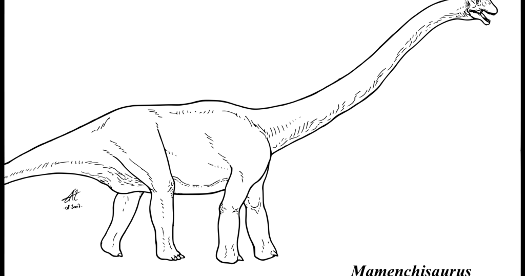 Free Coloring Pages Long Neck Dinosaur Coloring Page