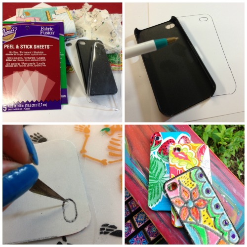 iLoveToCreate Blog Peel & Stick Fabric Phone Covers!