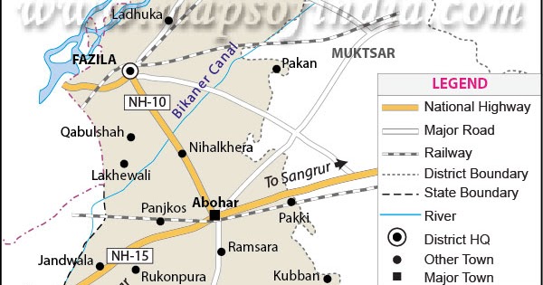 Map Of Fazilka District Rangla Bangla Fazilka: Fazilka-District-Map