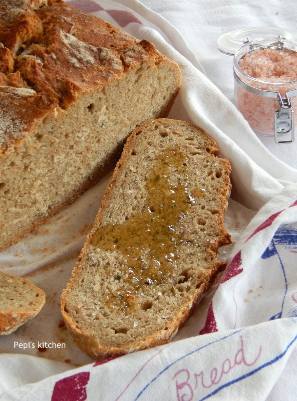 Pepi's kitchen in english Whole wheat Rosemary no knead bread