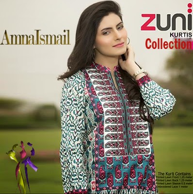 Zuni Summer Kurti Collection 2015 by Amna Ismail Zuni Summer Kurti Collection 2015 by Amna Ismail