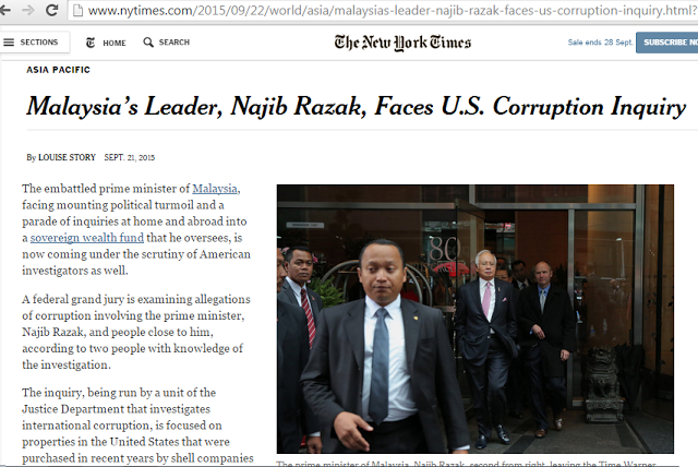 Najib Razak berdepan siasatan rasuah US lapor The New York Times