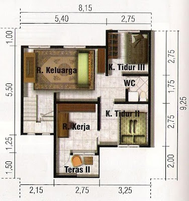 Plano de casa en 2 plantas minimalista