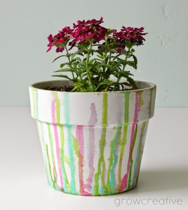 Totally Tutorials Tutorial Dripped Watercolor Terracotta Pot