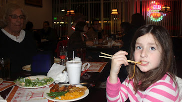 Family eating Chinese on Sarah's Birthday