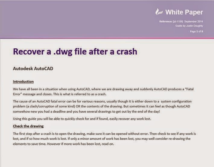 AutoCAD 2015 Recover a .dwg file after a crash Cadline Community