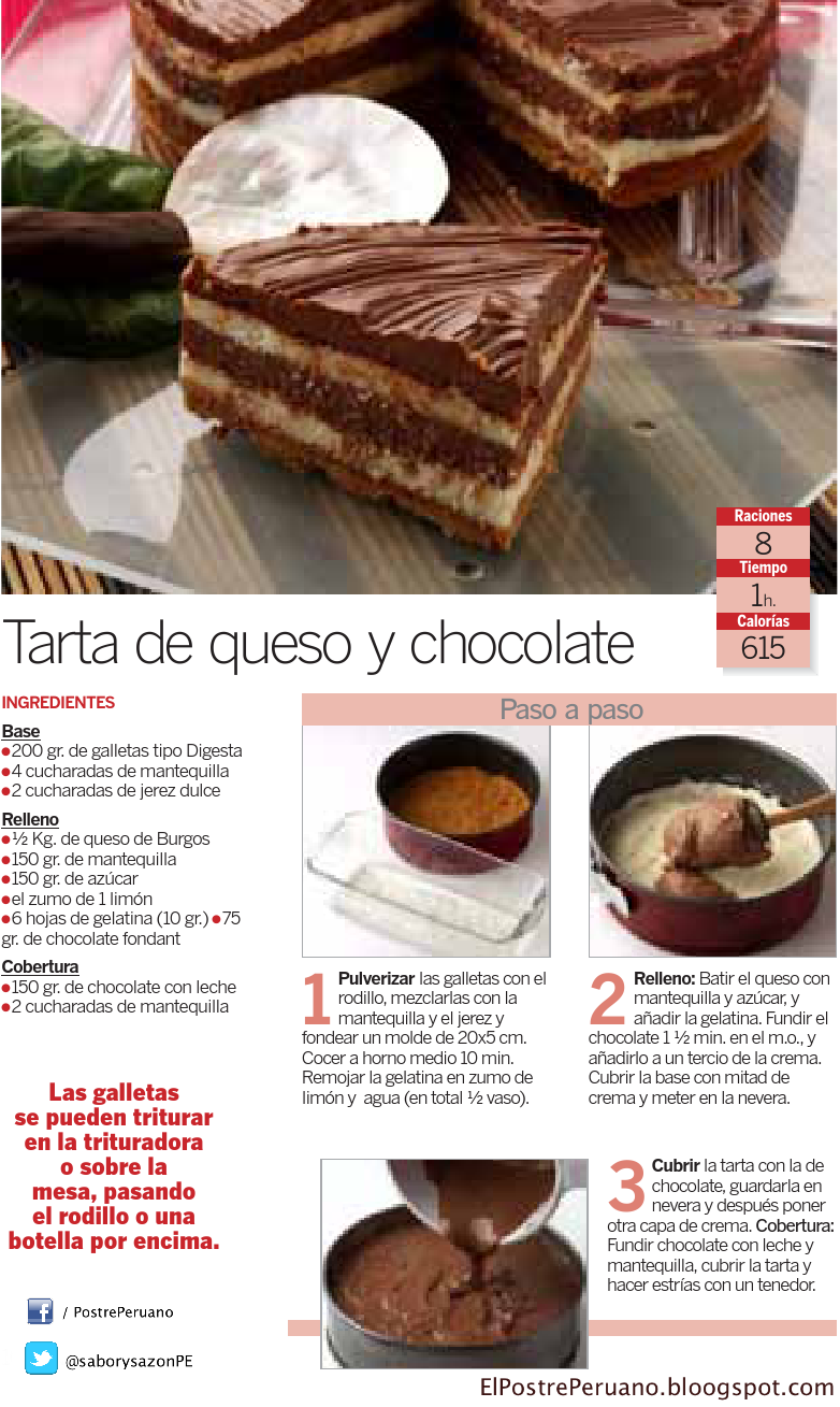 Recipes - Recetas sencillas: TARTA DE QUESO Y CHOCOLATE