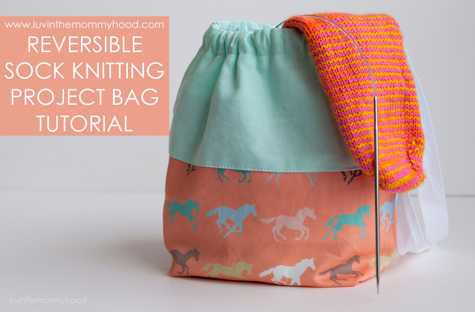 FREE TUTORIAL REVERSIBLE SOCK KNITTING PROJECT BAG VERY SHANNON