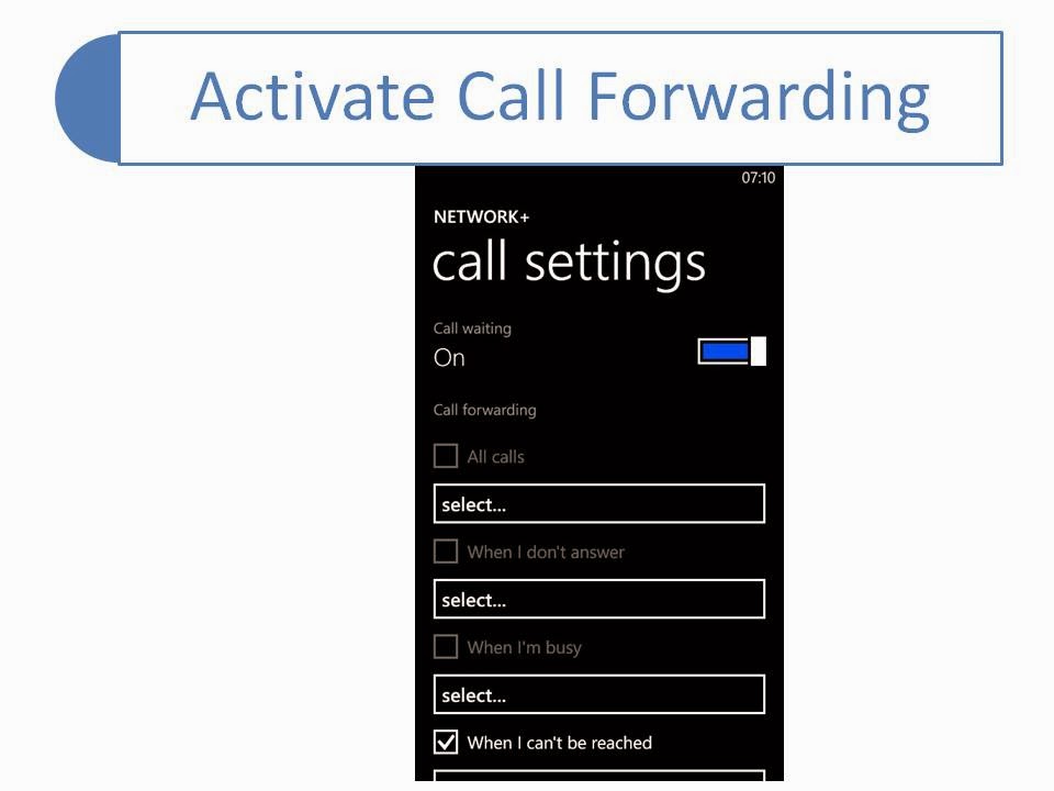 how to deactivate call forwarding in lumia 720