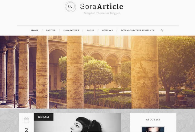 Sora Article Responsive Blogger Template