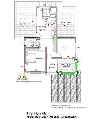 185 Square Meter (2000 Sq. Ft.) House Plan & Elevation 185 Square Meter (2000 Sq. Ft.) House Plan & Elevation