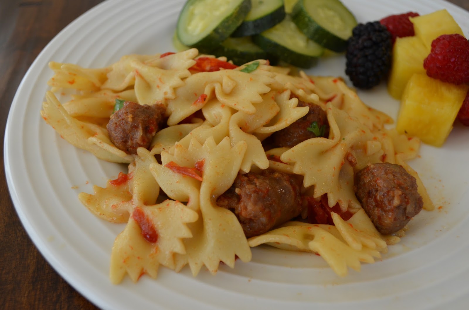 Yummy to My Tummy Bow Ties with Sausage and Sweet Peppers