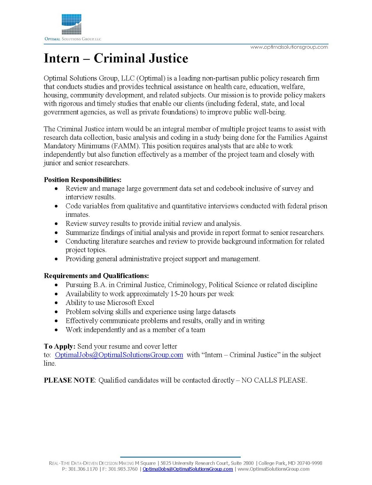political internship cover letter