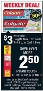 Free Colgate Toothpaste at CVS this Week.