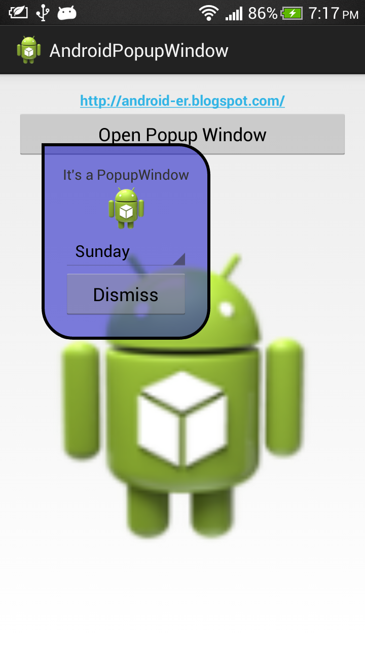 Popup Window with background of custom shape