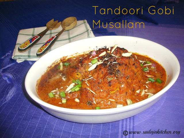 images of Tandoori Gobi Musallam Recipe / Gobhi Musallam Recipe / Whole Cauliflower In Mughlai Gravy