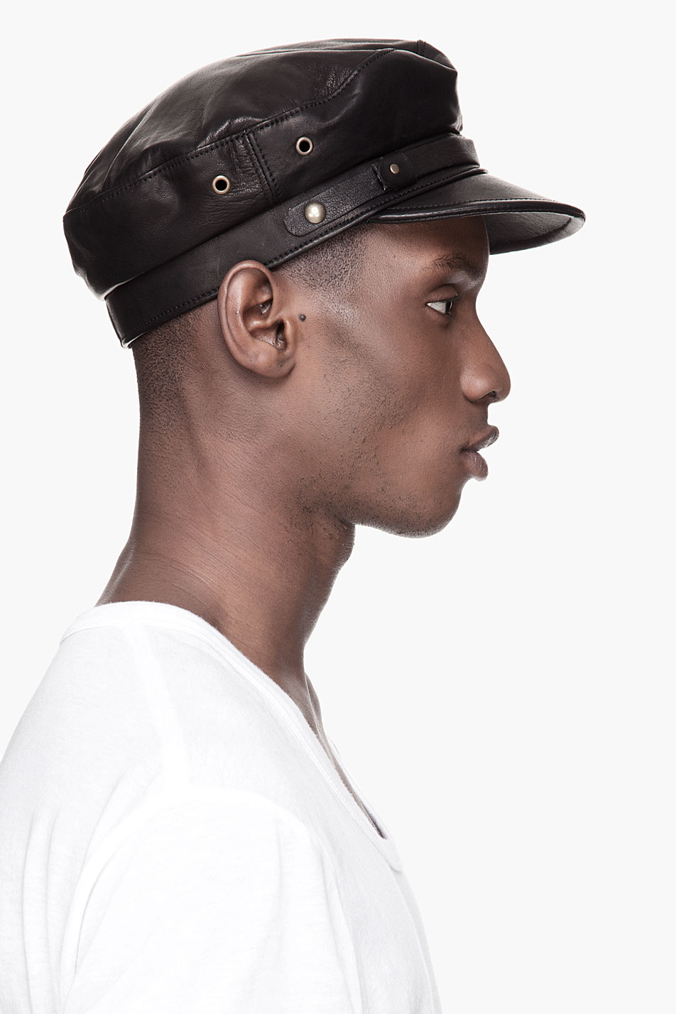 Men's Fashion & Style Aficionado DSQUARED2 Black nappa leather peaked cap