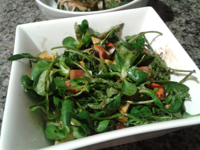 Ensalada De Rúcula Y Canónigos Con Vinagreta De Higos.
