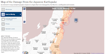 Japanese Earthquake: Map of the Damage