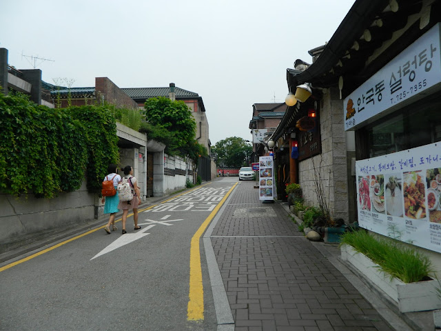 Pretty streets, with no traffic. Just good food and beautiful flowers and plants around!