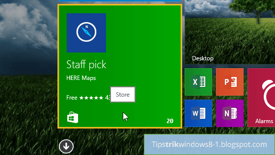 Live Tile on pada Windows Store Cara Mengaktifkan dan Menonaktifkan Live Tile di Start Screen Windows 8.1