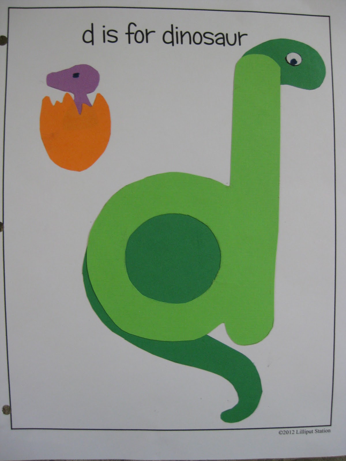 Lilliput Station D is for Dinosaur {free printable}